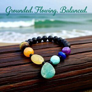 Unique Chakra Bracelet for 6.5-7" Wrists ~ Handpicked Semi-Precious Stone Beads